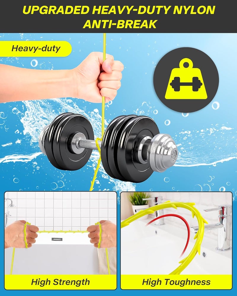 DrSnake 35inch Drain Clog Remover, Drain Cleaner Hair Clog Remover with Rotating Handle and 7 Refills, Drain Hair Remover Plumbing Snake, Easy and Quick Unclog Bathtub Drain, Sink, Shower (7 Pack) - Image 4